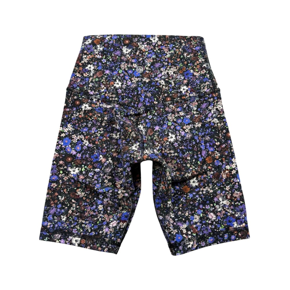 Lululemon Womens 0 Align High Rise Biker Shorts Floral Multi Activewear Yoga